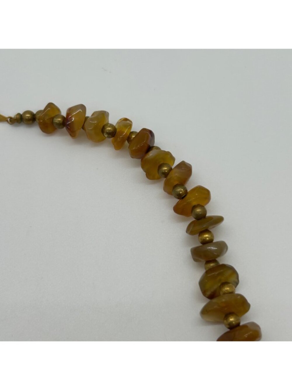 Vintage Amber Nugget Necklace Graduated Honey Chips Gemstone Boho Statement - Picture 9 of 16